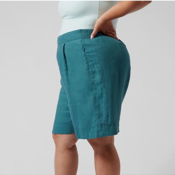 NWT Athleta 100% Linen Playa Women's Shorts Size 12 - Picture 2 of 11
